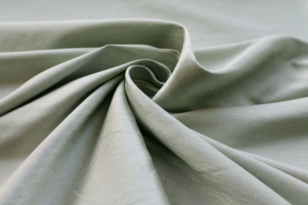 Coriander Green Textured Raw Silk fabric