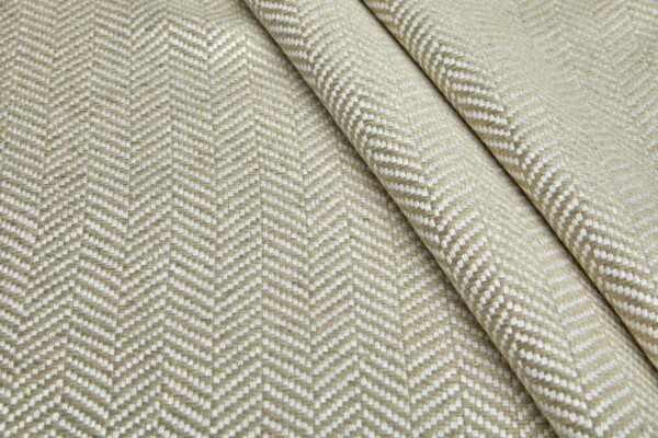 Herringbone Weave Silk Matka - Ivory / Natural fabric