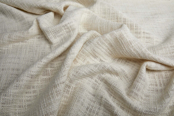 Chunky Sheer Weave Cotton Matka - Ivory fabric