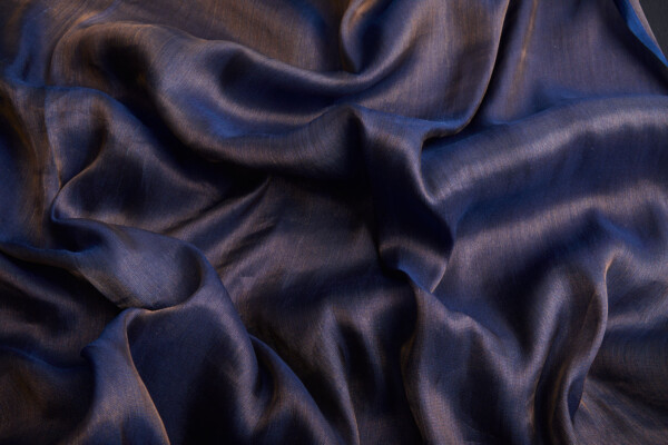 Silk Metallic Chiffon - New Navy/Gold fabric