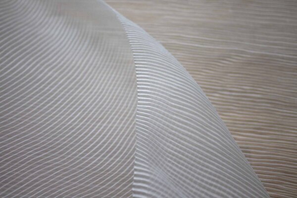 Pleated Silk Organza - Off White fabric