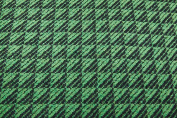 Geometric Wool Coating - Black and Vibrant Green fabric