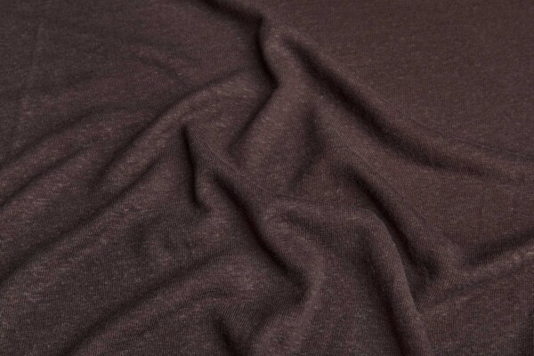 Dark Chocolate Linen Mix Jersey fabric