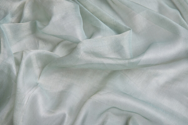 Silk Metallic Chiffon - Mint/Silver fabric
