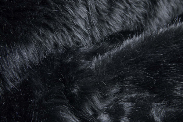 Faux Fur - Long Pile Black fabric