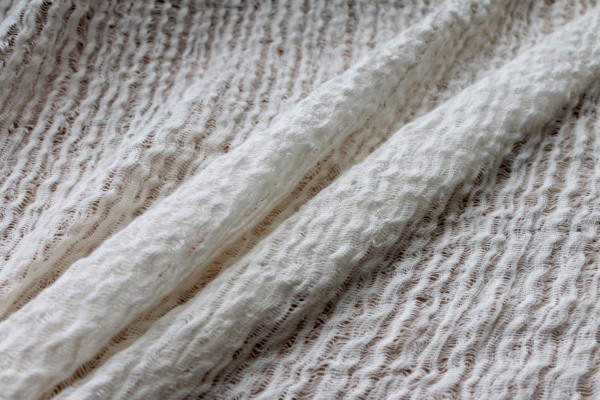 Textured Chunky Sheer Linen - Ivory fabric