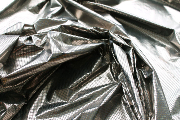 Foil Printed Polyamide - Off Gold fabric