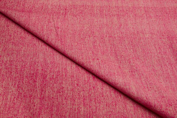 Silk and Cotton Slub Weave - Coral and Sandy Gold fabric