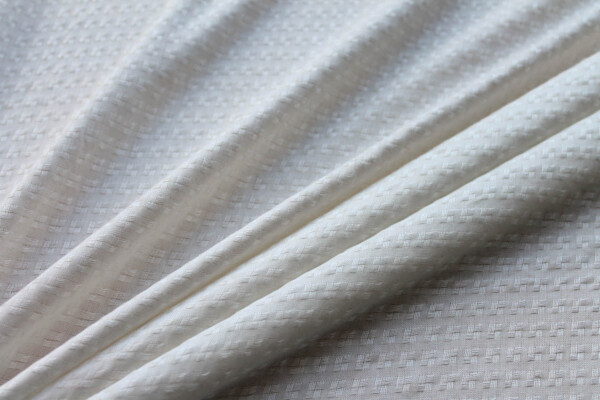 Sugar Cane Fibre Textured Square Weave in Ivory fabric