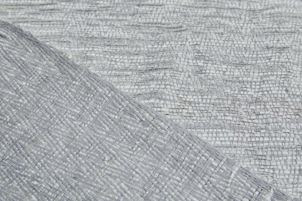 Loose Cotton Viscose Chevron Weave - Light Grey and Ivory fabric