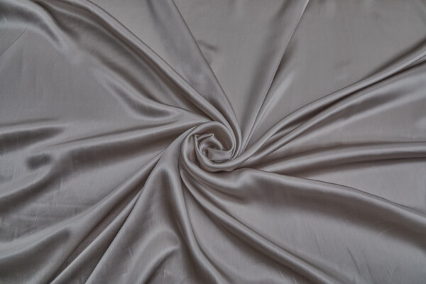 Lighter Weight Putty Grey Silk Satin - 140cm wide fabric