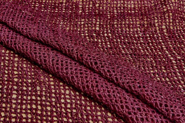 Open Weave Chunky Raw Silk - Wine Red fabric