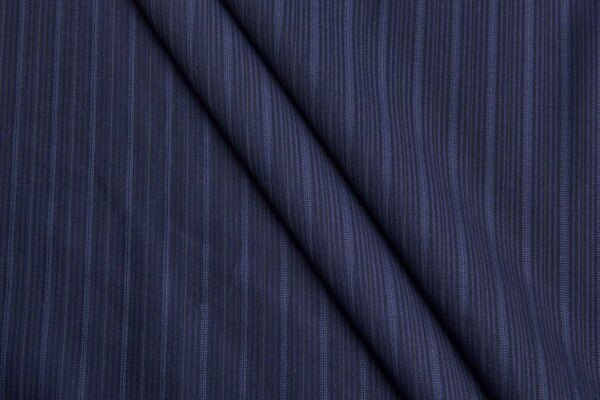 Fine Wool Suiting - Navy Self Stripe fabric