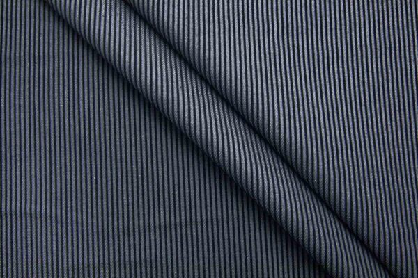 Stretch Corduroy Look Denim - Navy / Grey fabric