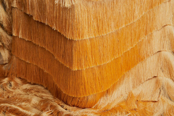 Linear Viscose Fringing on Chiffon - Golden Yellow fabric