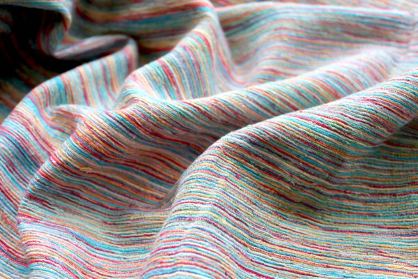Multi Colour Silk Matka - Turquoise, Green, Red and Orange fabric