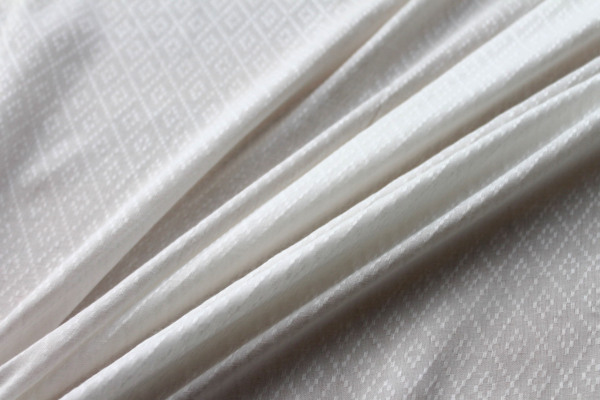 Aloe Vera Fibre Dobby Diamond Check Weave in Ivory fabric