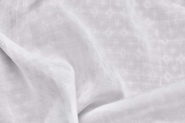 Corn Fibre Dobby Diamond Weave in Ivory fabric