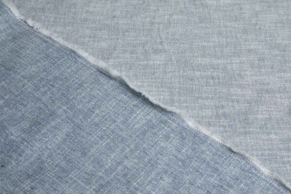 Reversible Raw Cotton "Denim" in Mid Blue / Off White fabric