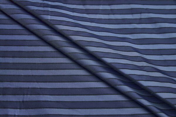 Blue Striped Corded Polyester Taffeta fabric