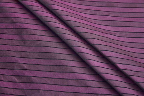Plum Purple Striped Corded Polyester Taffeta fabric