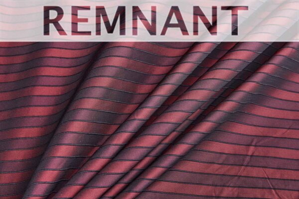 Deep Red Striped Corded Polyester Taffeta - 1.1m piece fabric