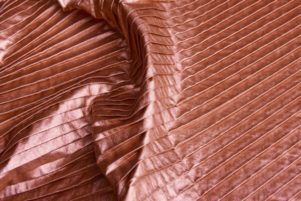 Pleated Soft Glove Leatherette - Dusty Pink Metallic fabric