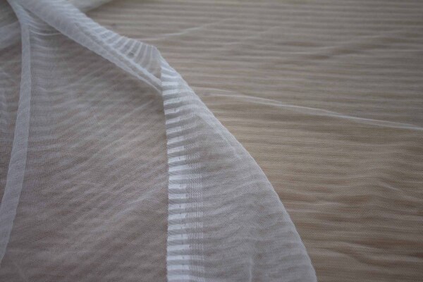 Pleated Soft Nylon Tulle - Ivory fabric