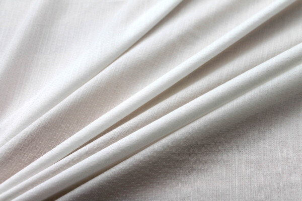 Aloe Vera Fibre Dobby Dot Stripe Weave in Ivory fabric