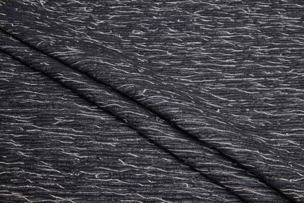 Chunky "Treebark" Silk Weave - Marbled Black & White fabric