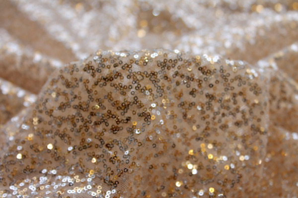Silver and Gold Micro Sequin on Tulle fabric