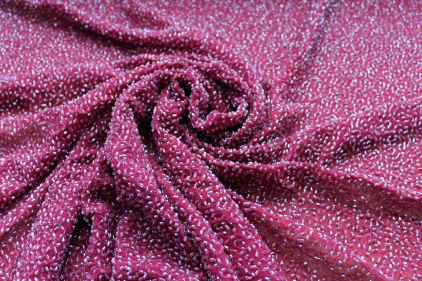 Beaded Silk Chiffon - New Burgundy fabric