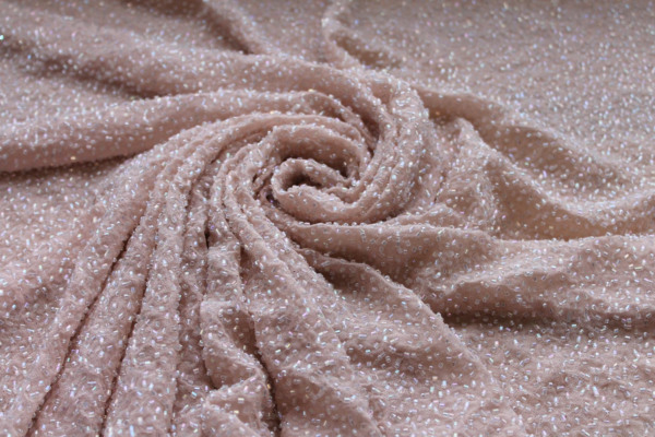 Beaded Silk Chiffon - New Pale Pink fabric