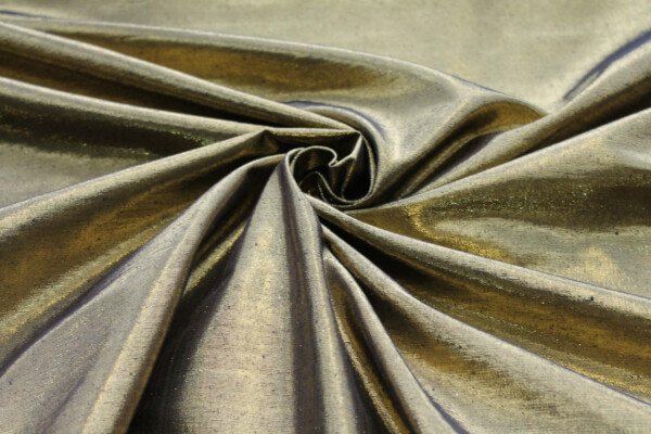Metallic Silk Noil - New Black shot Bright Gold fabric
