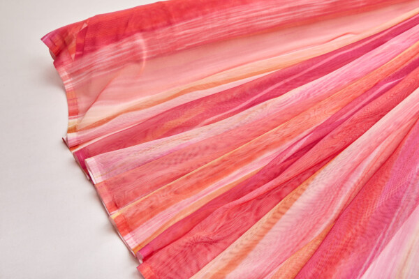 Stretch Tulle - Sunset Mesh - Pink and Orange fabric