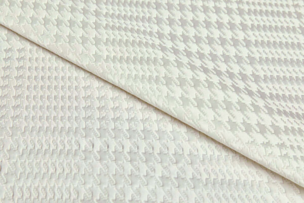 Raised Effect Houndstooth Jacquard - Off White fabric