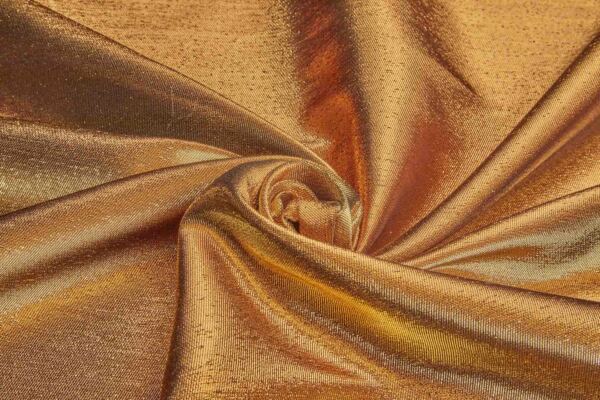 Colour Changing Orange and Gold Lurex Backed Duchesse Satin fabric