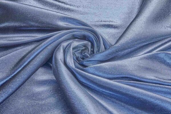 Colour Changing Blue and Silver Lurex Backed Duchesse Satin fabric