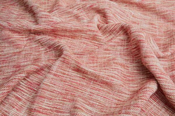 Slubby Cotton Weave - Red, Cinnamon and Beige fabric