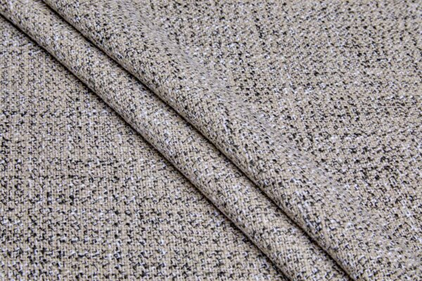 Cotton Tweed-like Weave - Stone, Charcoal and White fabric