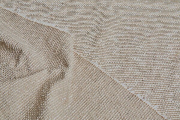 Cotton and Linen Slub Weave - Stone and Ecru / Off White fabric
