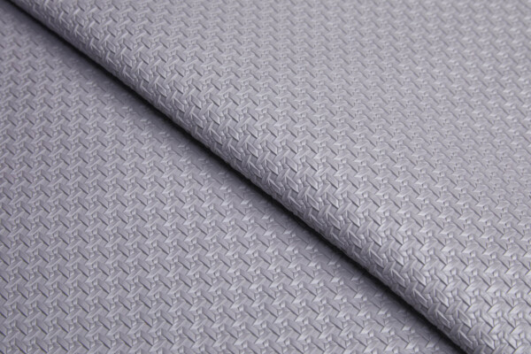 Medium Weight Rattan Weave Textured Grey Leatherette fabric