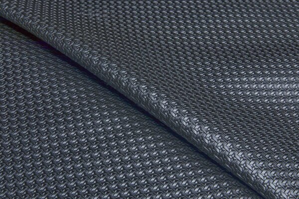 Medium Weight Rattan Weave Textured Black Leatherette fabric