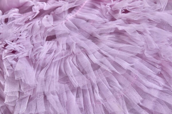 Lilac Tulle Ruffle Frill fabric