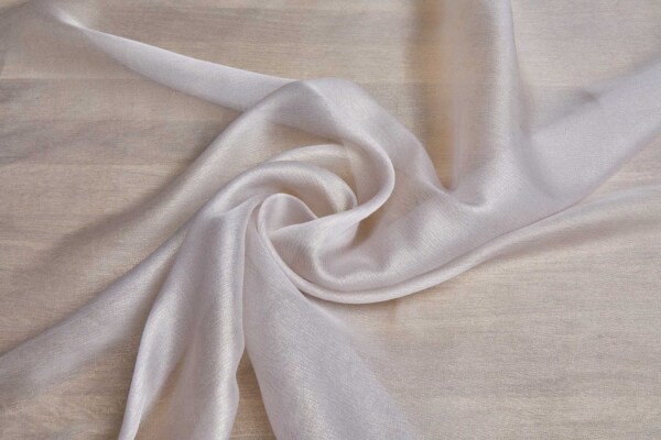 Pearl Grey Textured Soft Organza with Gold Foil fabric