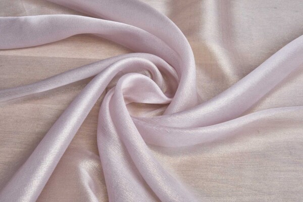 Pale Pink Textured Soft Organza with Gold Foil fabric