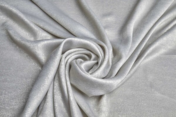 Foil Printed Polyester Satin in Pale Grey & Pale Gold fabric