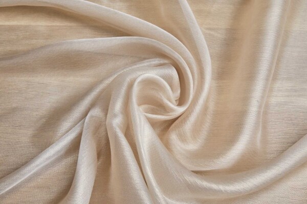 Pale Gold Textured Soft Organza with Gold Foil fabric