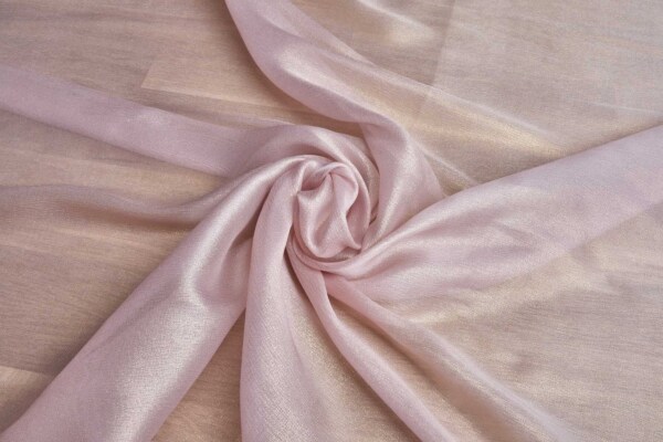 Tea Rose Textured Soft Organza with Gold Foil fabric