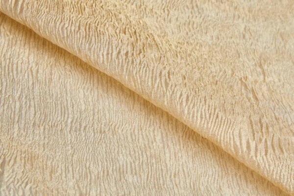 Crinkled Metallic Poly Organza - Off White / Gold fabric